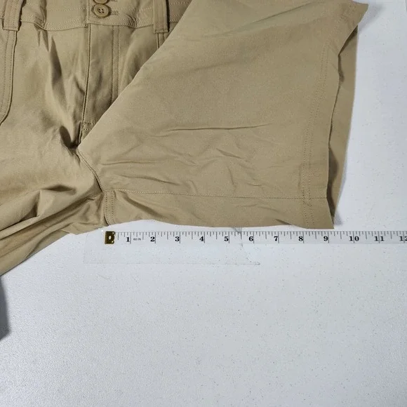 Eddie Bauer Women 8 Khaki Rolled Hem Bermuda Shorts Nylon Stretch Hiking 1751714 - Picture 4 of 9